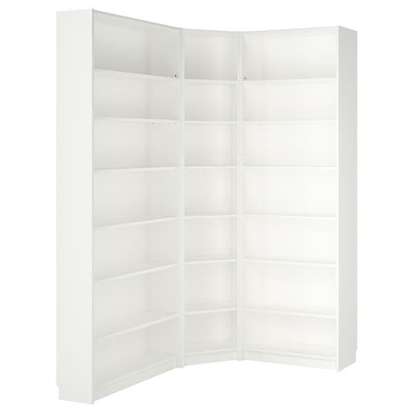 Ikea BILLY - Bookcase corner comb w ext units, white, 136/136x28x237 cm