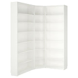 BILLY bookcase corner comb w ext units, white, 136/136x28x237 cm