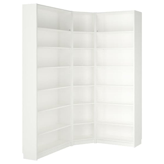 Ikea BILLY - Bookcase corner comb w ext units, white, 136/136x28x237 cm