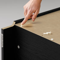 BILLY - Bookcase corner comb w ext units, black oak effect, 136/136x28x237 cm