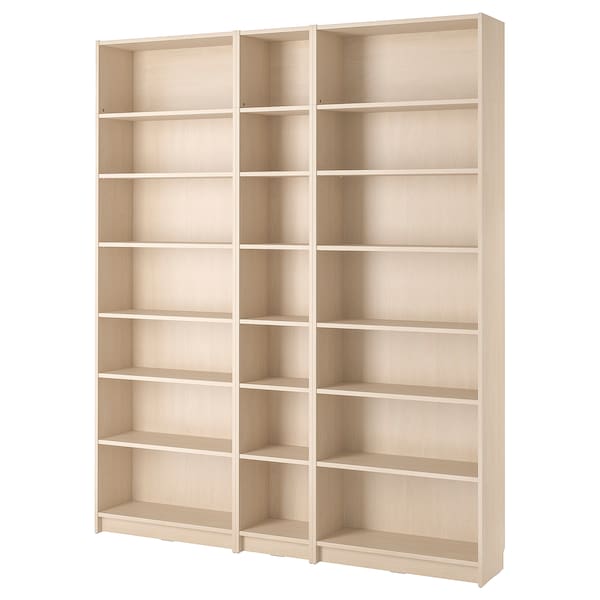 Ikea BILLY - Bookcase/elem supplement combination, birch effect,200x28x237 cm