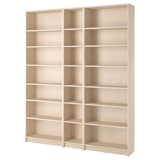 Ikea BILLY - Bookcase/elem supplement combination, birch effect,200x28x237 cm