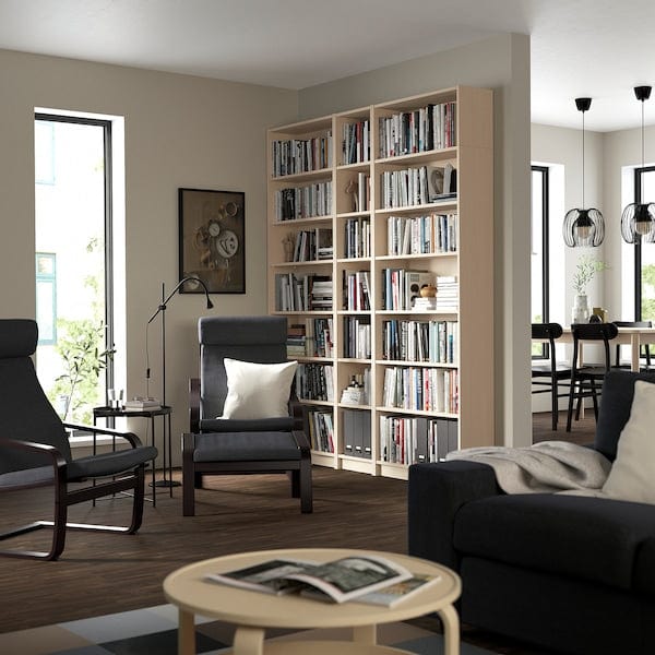 Ikea BILLY - Bookcase/elem supplement combination, birch effect,200x28x237 cm