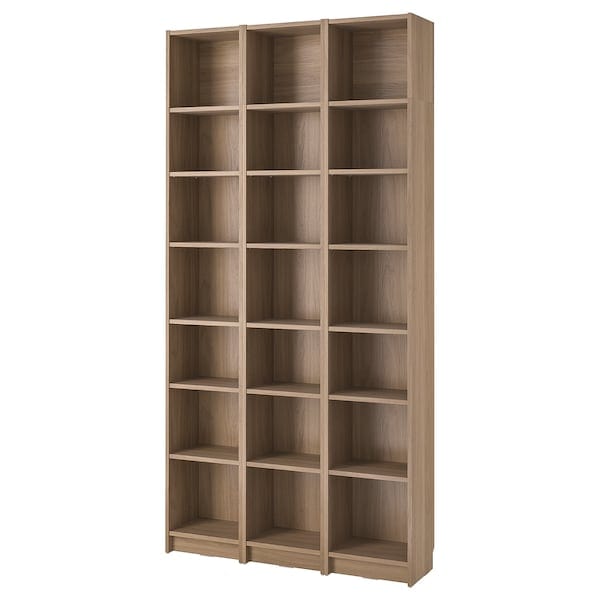 Ikea BILLY - Bookcase comb with extension units, oak effect, 120x28x237 cm