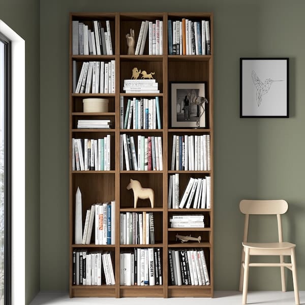 Ikea BILLY - Bookcase comb with extension units, brown walnut effect, 120x28x237 cm