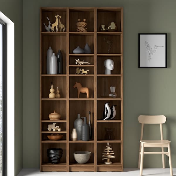 Ikea BILLY - Bookcase comb with extension units, brown walnut effect, 120x28x237 cm