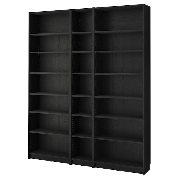 BILLY - Bookcase comb with extension units, black oak effect, 200x28x237 cm