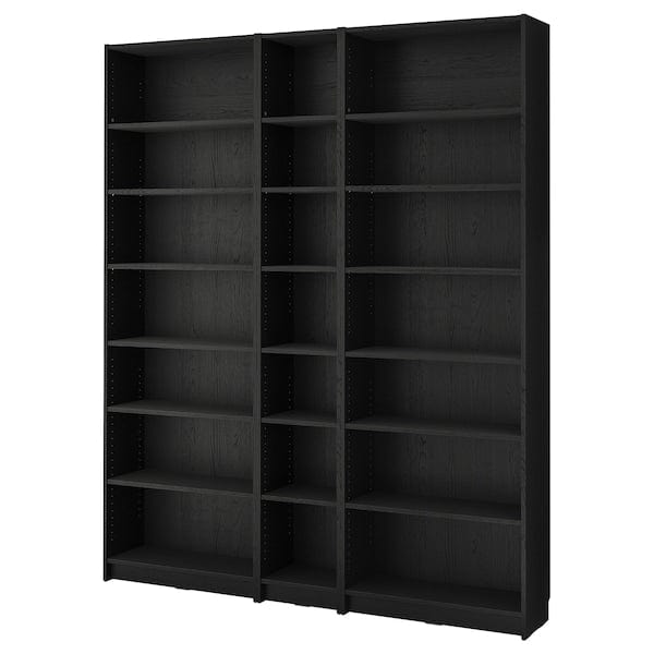 Ikea BILLY - Bookcase comb with extension units, black oak effect, 200x28x237 cm