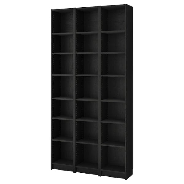 Ikea BILLY - Bookcase comb with extension units, black oak effect, 120x28x237 cm
