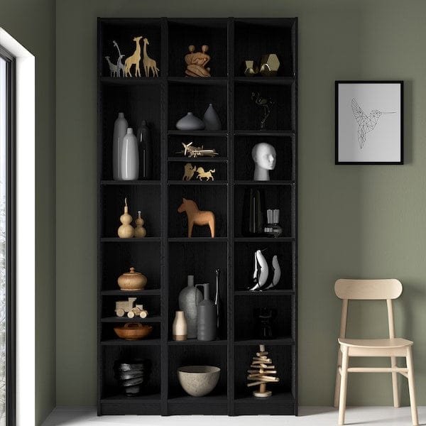 Ikea BILLY - Bookcase comb with extension units, black oak effect, 120x28x237 cm