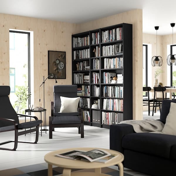 Ikea BILLY - Bookcase comb with extension units, black oak effect, 200x28x237 cm