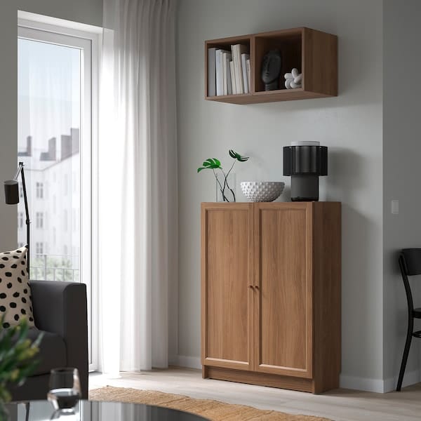 Ikea BILLY / EKET - Storage combination with doors, brown walnut effect