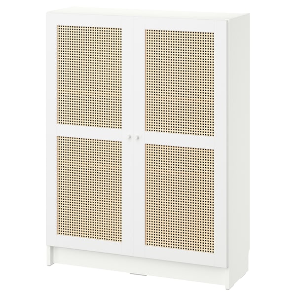 BILLY / HÖGADAL - Bookcase with doors, white, 80x30x106 cm