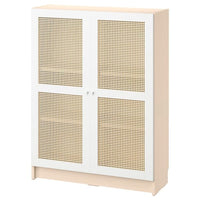 BILLY / HÖGADAL bookcase with doors, birch effect, 80x30x106 cm