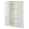 BILLY / HÖGBO bookcase combination w glass doors, white, 160x202 cm