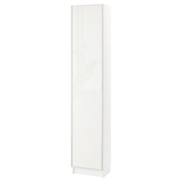 BILLY / HÖGBO - Bookcase combination w glass doors, white, 40x30x202 cm - best price from Maltashopper.com 89494423