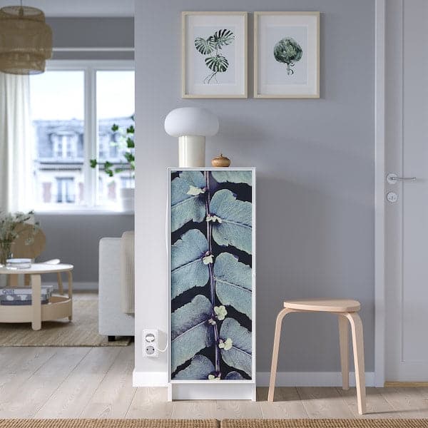 BILLY / HÖGBO - Bookcase combination w glass doors, white, 40x30x106 cm - best price from Maltashopper.com 29494421