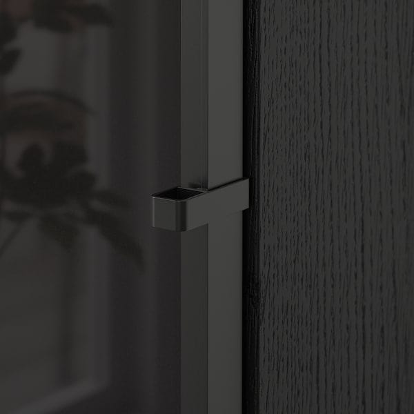 Ikea BILLY / HÖGBO - Bookcase / glass door combination, oak-effect black,40x30x202 cm