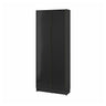 BILLY / HÖGBO bookcase with glass doors, black oak effect, 80x30x202 cm