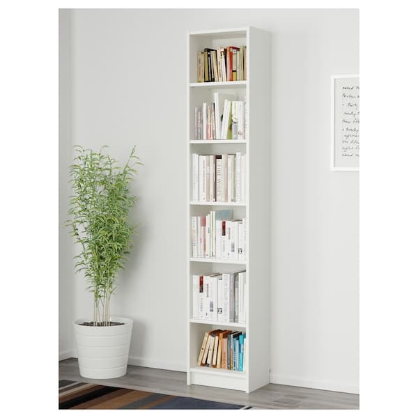 Ikea BILLY - Bookcase, white, 40x28x202 cm