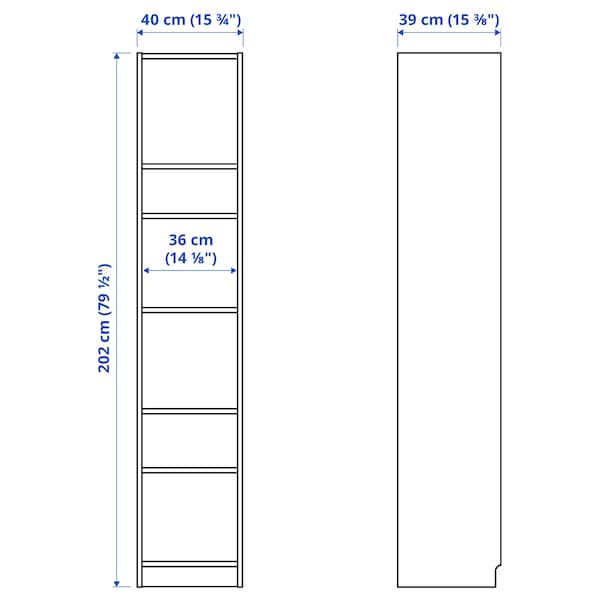 BILLY - Bookcase, white, 40x40x202 cm - best price from Maltashopper.com 10401931