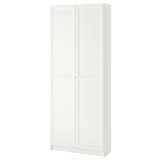 BILLY Bookcase with suede - white 80x30x202 cm , 80x30x202 cm - best price from Maltashopper.com 79287358
