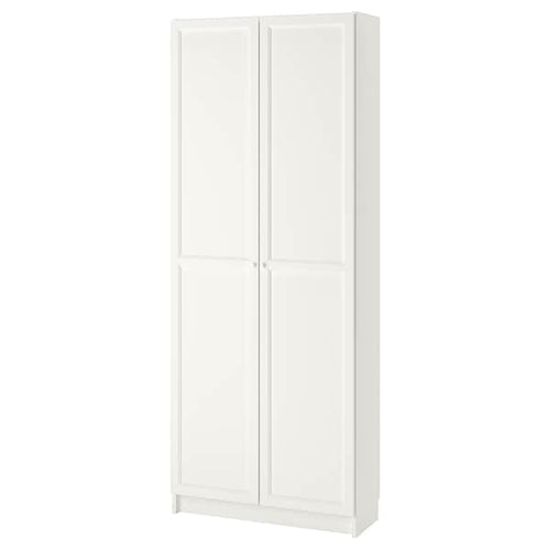 BILLY Bookcase with suede - white 80x30x202 cm , 80x30x202 cm