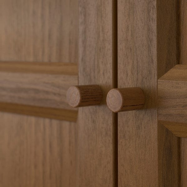 Ikea BILLY - Bookcase with doors, brown walnut effect, 80x30x202 cm