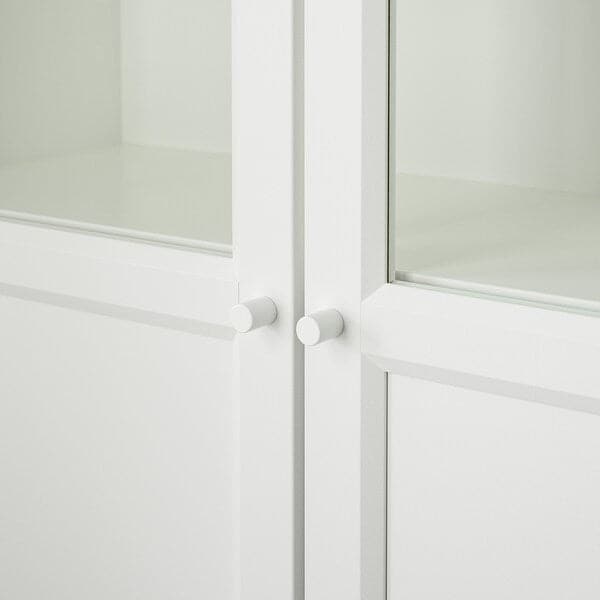 BILLY - Bookcase with panel/glass doors, white, 80x42x202 cm - best price from Maltashopper.com 69398837