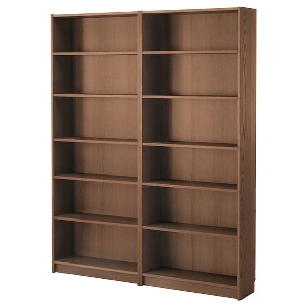BILLY Bookcase - brown fractal veneer 160x28x202 cm