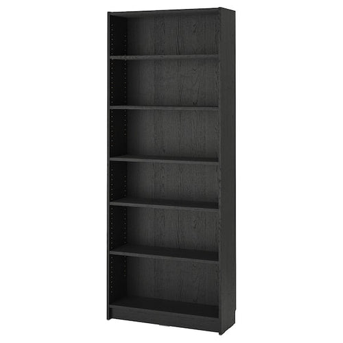 BILLY - Bookcase, black oak effect, 80x28x202 cm