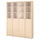 BILLY / OXBERG - Bookcase combination with glass doors/pannel, birch effect,160x202 cm