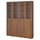 BILLY / OXBERG - BILLY / OXBERG Bookcase comb w panel/glass doors, brown walnut effect, 160x202 cm