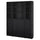 BILLY / OXBERG - BILLY / OXBERG Bookcase comb w panel/glass doors, black oak effect, 160x202 cm