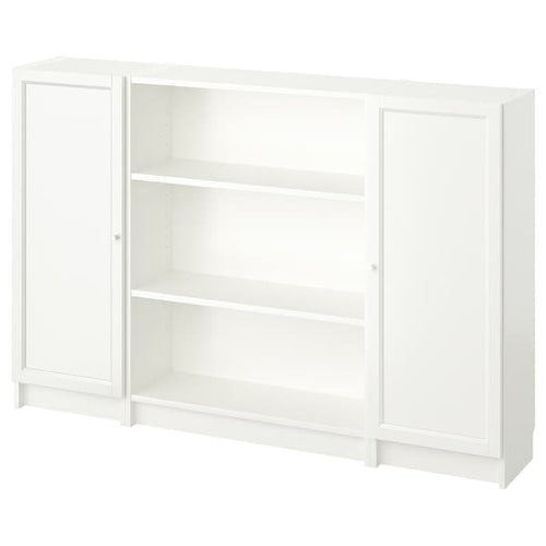 BILLY / OXBERG - Bookcase combination with doors, white, 160x106 cm