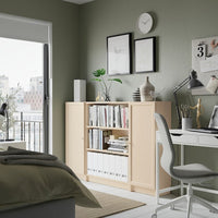 BILLY / OXBERG - Bookcase combination with doors, birch effect,160x106 cm - best price from Maltashopper.com 99483589