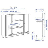 BILLY / OXBERG - Bookcase combination with doors, birch effect,160x106 cm - best price from Maltashopper.com 99483589