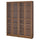 BILLY / OXBERG - BILLY / OXBERG Bookcase combination w glass doors, brown walnut effect, 160x202 cm