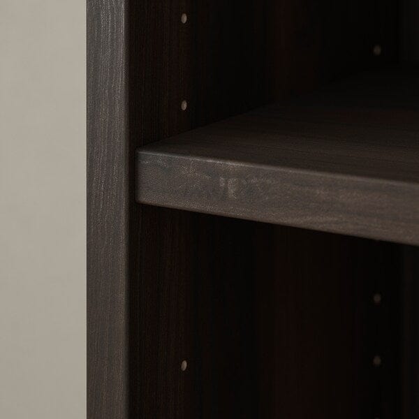 Ikea BILLY / OXBERG - Bookcase/glass door combination, dark brown oak effect,160x202 cm