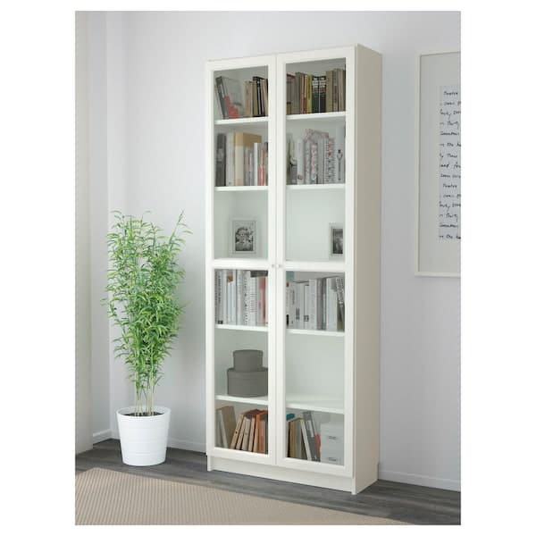 BILLY / OXBERG - Bookcase, white, 80x30x202 cm - best price from Maltashopper.com 69017828