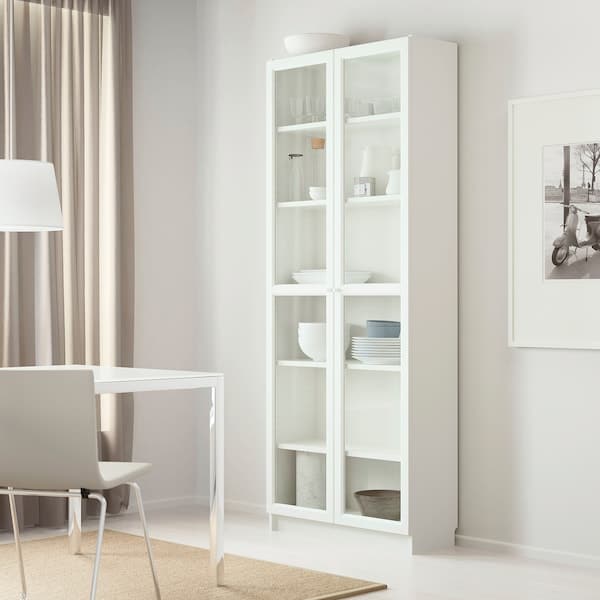 BILLY / OXBERG - Bookcase, white, 80x30x202 cm - best price from Maltashopper.com 69017828