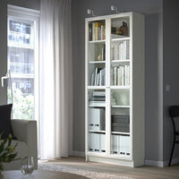 BILLY / OXBERG - Bookcase, white, 80x30x202 cm - best price from Maltashopper.com 69017828