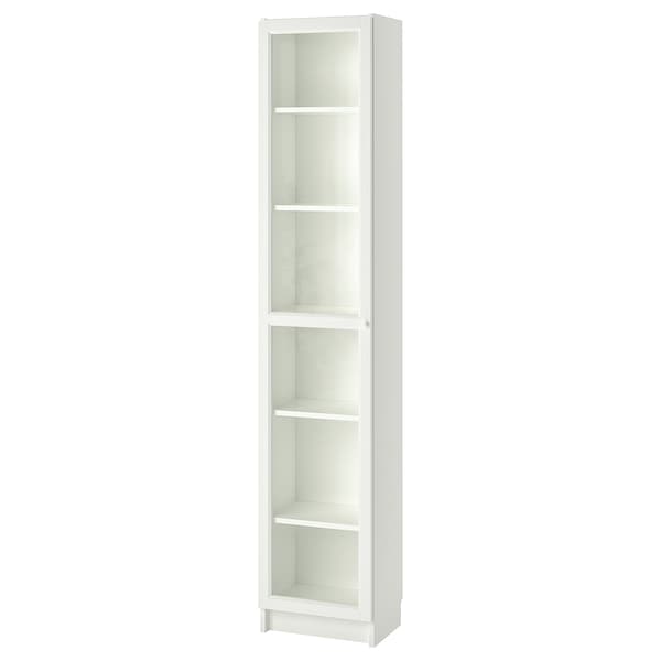 BILLY / OXBERG - Bookcase with glass door, white/glass, 40x30x202 cm - best price from Maltashopper.com 39287398