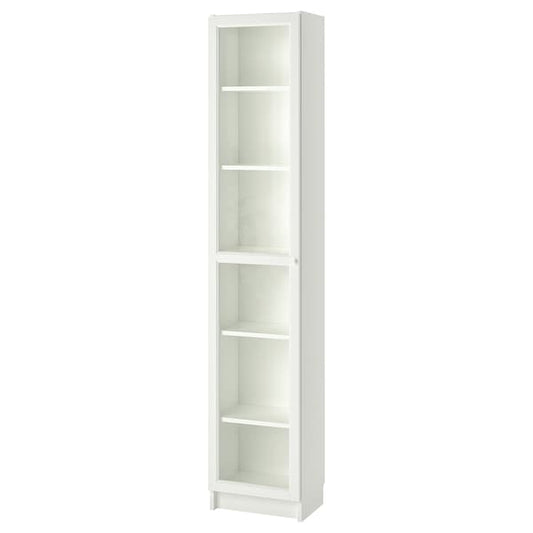 BILLY / OXBERG - Bookcase with glass door, white/glass, 40x30x202 cm - best price from Maltashopper.com 39287398