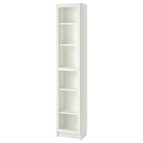 BILLY / OXBERG - Bookcase with glass door, white/glass, 40x30x202 cm