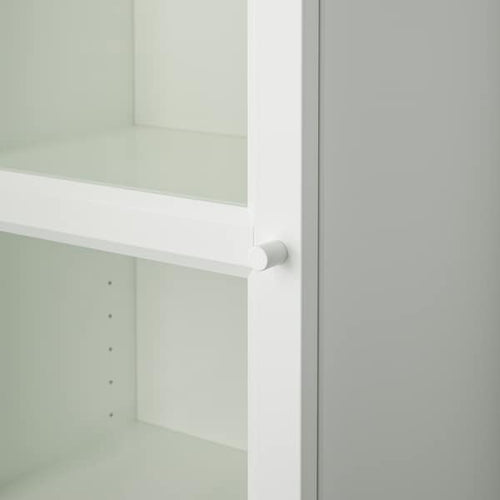 BILLY / OXBERG - Bookcase with glass door, white/glass, 40x42x202 cm