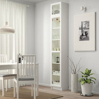 BILLY / OXBERG - Bookcase with glass door, white/glass, 40x30x237 cm - best price from Maltashopper.com 29287445