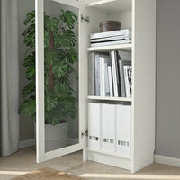 BILLY / OXBERG - Bookcase with glass door, white/glass, 40x30x202 cm - best price from Maltashopper.com 39287398