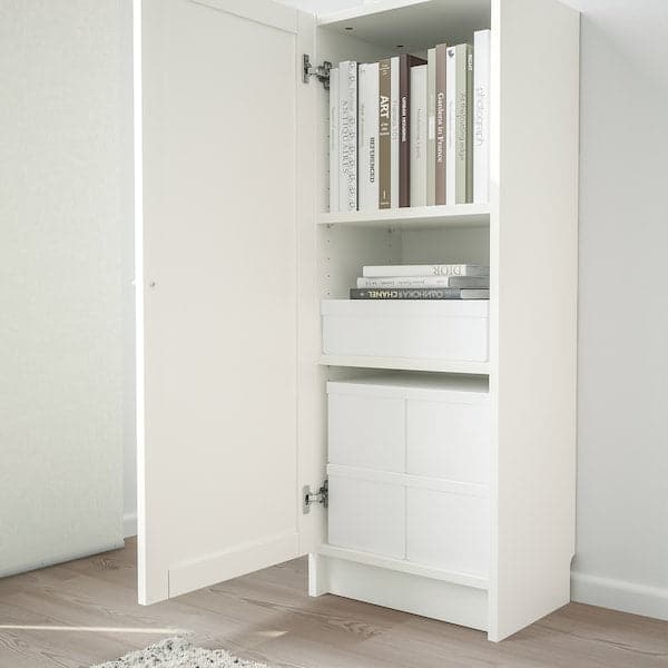 BILLY / OXBERG - Bookcase with door, white, 40x30x106 cm - best price from Maltashopper.com 69287392