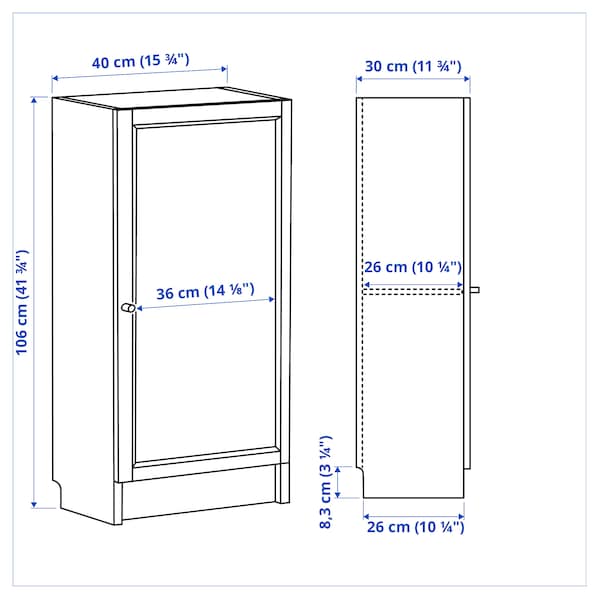 Ikea BILLY / OXBERG - Bookcase with door, birch effect,40x30x106 cm